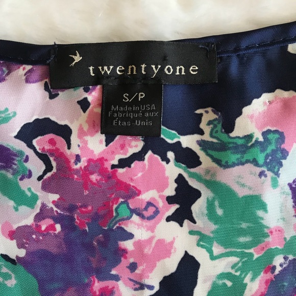 Navy Floral Racerback Tank - Picture 5 of 6